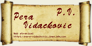 Pera Vidačković vizit kartica